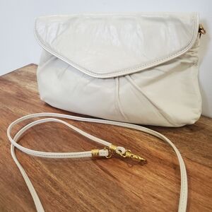 Vintahe Elegant Cream Leather Clutch Shoulder bag